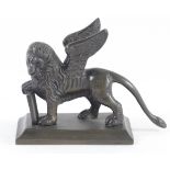 After the Antique, a bronze St. Marks Lion, Venice, late 19th/early 20th century, 11cm.