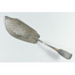 A George III silver fiddle pattern fish slice by Alice & George Burrows, London 1810 with floral