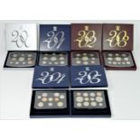 Seven Royal Mint coin proof sets, 2000 - 2006 (7).