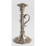 A Victorian silver desk or chamberstick, by Henry Wilkinson & Co., Sheffield 1849, with reeded