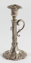 A Victorian silver desk or chamberstick, by Henry Wilkinson & Co., Sheffield 1849, with reeded