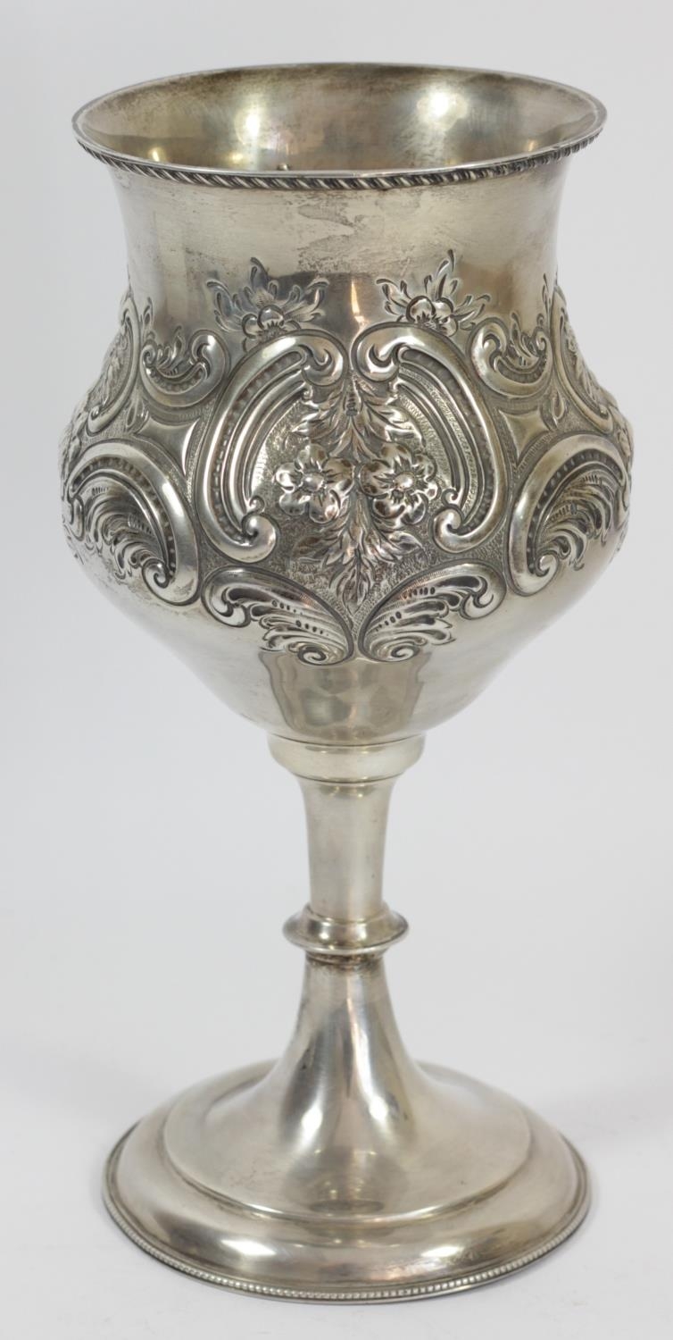Of Hull Motor Club interest; a Victorian silver goblet trophy cup, by James Deacon & Sons, Sheffield - Image 3 of 4