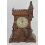 A Rye Fortress alarm novelty mantle clock, retailed by J.N. Masters, Rye, Sussex, the