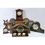 A collection of early 20th century and later clocks, to include carriage clocks, anniversary clocks,