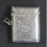 An Edwardian arched silver vesta case Birmingham 1905