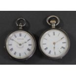 Two continental silver ladies fob watches, spares or repair