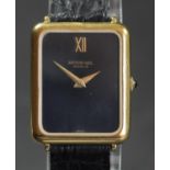 Raymond Wiel, a gilt metal quartz gentleman's wristwatch with black dial, original strap, 26 x 32mm,