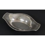 A German 800 standard silver oval bon bon dish, bearing control marks, 17 x 11cm, 62gm