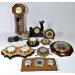 A collection of carriage clocks, mantel clocks and alarm clocks, makers to include - Swiza, Jerger