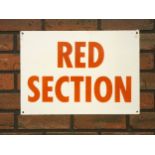 An enamel Red Section sign, single sided, 43.5cm x 30.5cm, together with a enamel Green Section