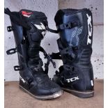 A pair of TCX motorcycle boots, size 43