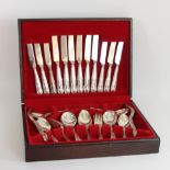 A canteen of electroplated King pattern cutlery for six place settings, by Royal Crown