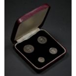 A 1969 silver Maundy money set, 4d to 1/2d, case