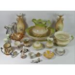 A mid 20th Century ceramic wash set, to include pitcher, basin, chamber pot, soap dish & water