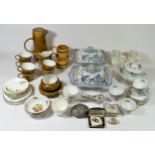 A large collection of ceramics and other wares, to include part dinner/tea services by Aynsley, a