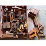 A W. Fields wooden plane and a quantity of mainly woodworking tools