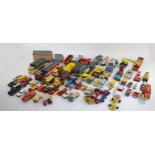 A collection a die-cast vehicles to including brands such as Corgi, matchbox, Britain's and others
