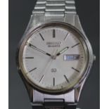 Seiko Quartz, a stainless steel day/date gentleman's wristwatch, ref 5H23-7B70, case