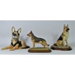 A large Border Fine Arts model of a german shepherd dog, stamped to base 'BFA Scotland 1994. M.