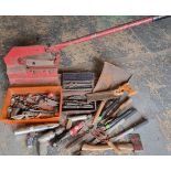 A sheet metal cutter, various air tools and other tools