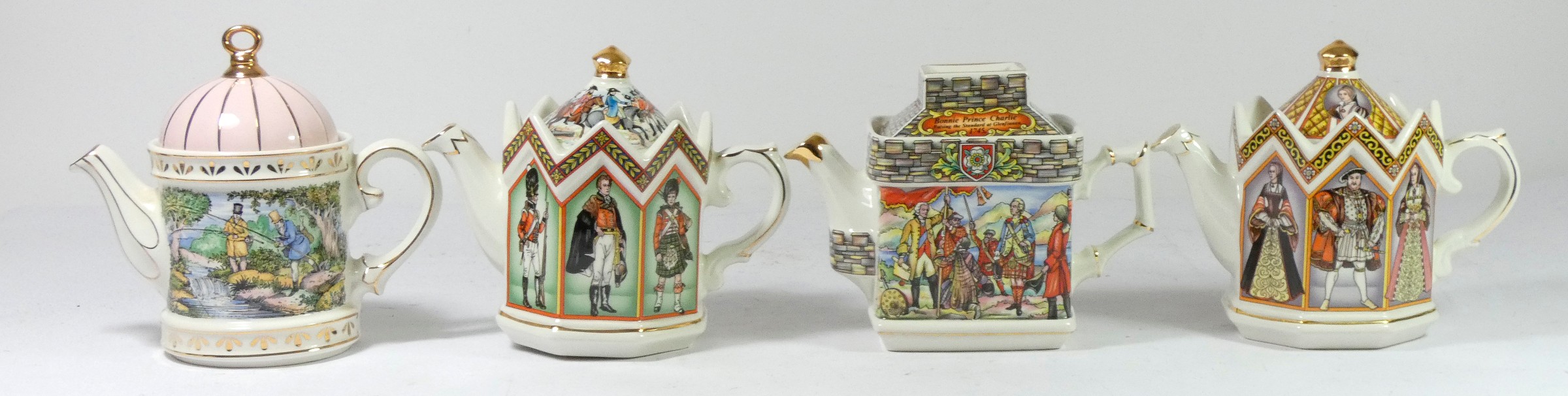 A collection of sixteen Staffordshire commemorative teapots by Sadler, to include Historical Series, - Image 3 of 6