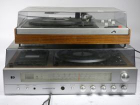 A DYE stereo music system with tuner turntable and cassette deck together with an HMV music