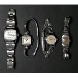 Four wristwatches, to include an Elftime ladies wristwatch, manual wind, silver dial with date
