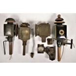 Four Edwardian painted metal carriage/coach lamps.