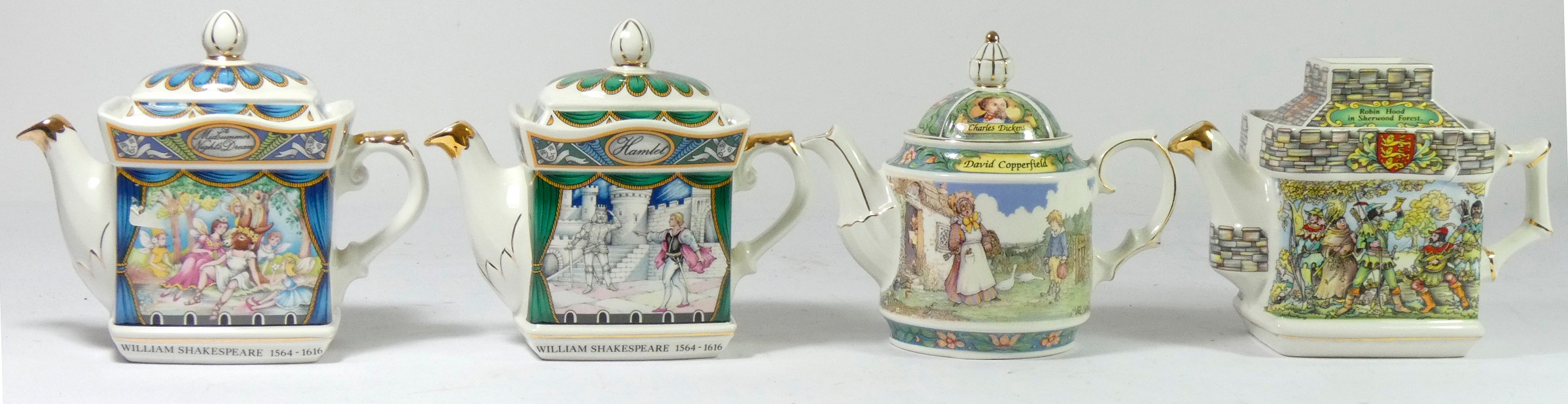 A collection of sixteen Staffordshire commemorative teapots by Sadler, to include Historical Series, - Image 4 of 6