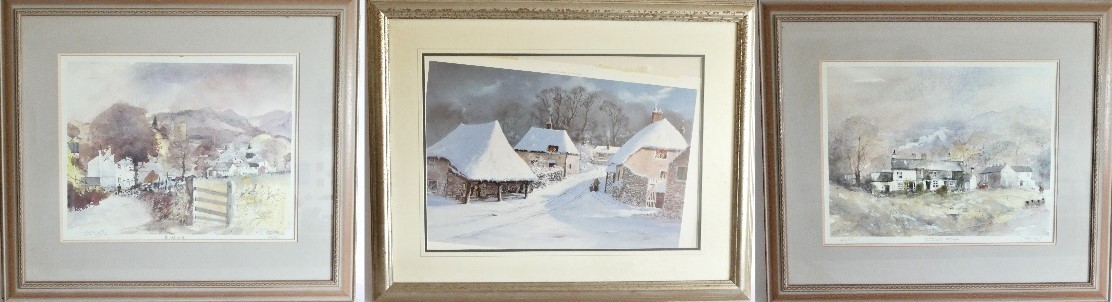 Peter Cosslett - Ltd edition print, 'Winters Blanket' Cockington, 29/850, framed/glazed, 56x37cm,