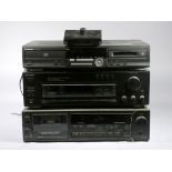 A Sony STR-D515 FM/AM receiver, a Denon DR-M44HX tape deck and a Goodmans Delta 401 mini disc player