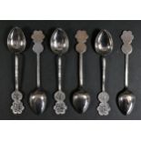 A Chinese silver set of six tea spoons, by Tackhing, Hong Kong, 77gm