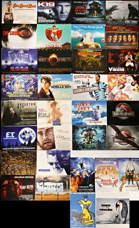 Approximately 2000 movie posters 40cm x 30cm to include the films, March Of The Penguins, Evan