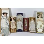 A collection of fourteen boxed porcelain dolls, makers to include - Stewart Ross, Alberon and