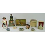 A collection of six early 20th Century advertising tins, together with a Beswick figural water