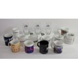 A collection of modern railway mugs and glasses to include, Arriva, Siemans, Transpennine, North