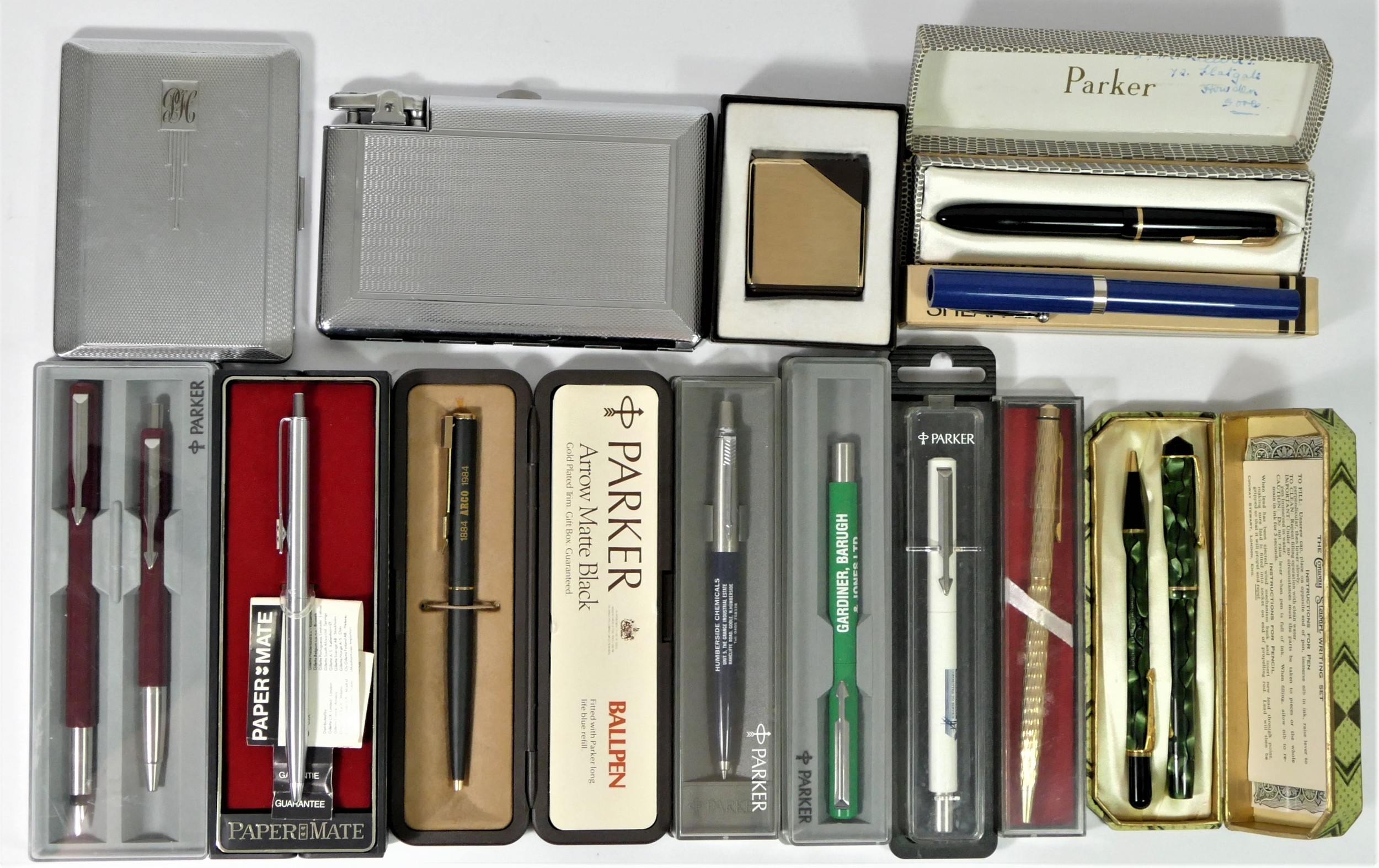 A collection of mid 20th Century and later writing pens, to include a Conway Stewart boxed
