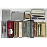 A collection of mid 20th Century and later writing pens, to include a Conway Stewart boxed