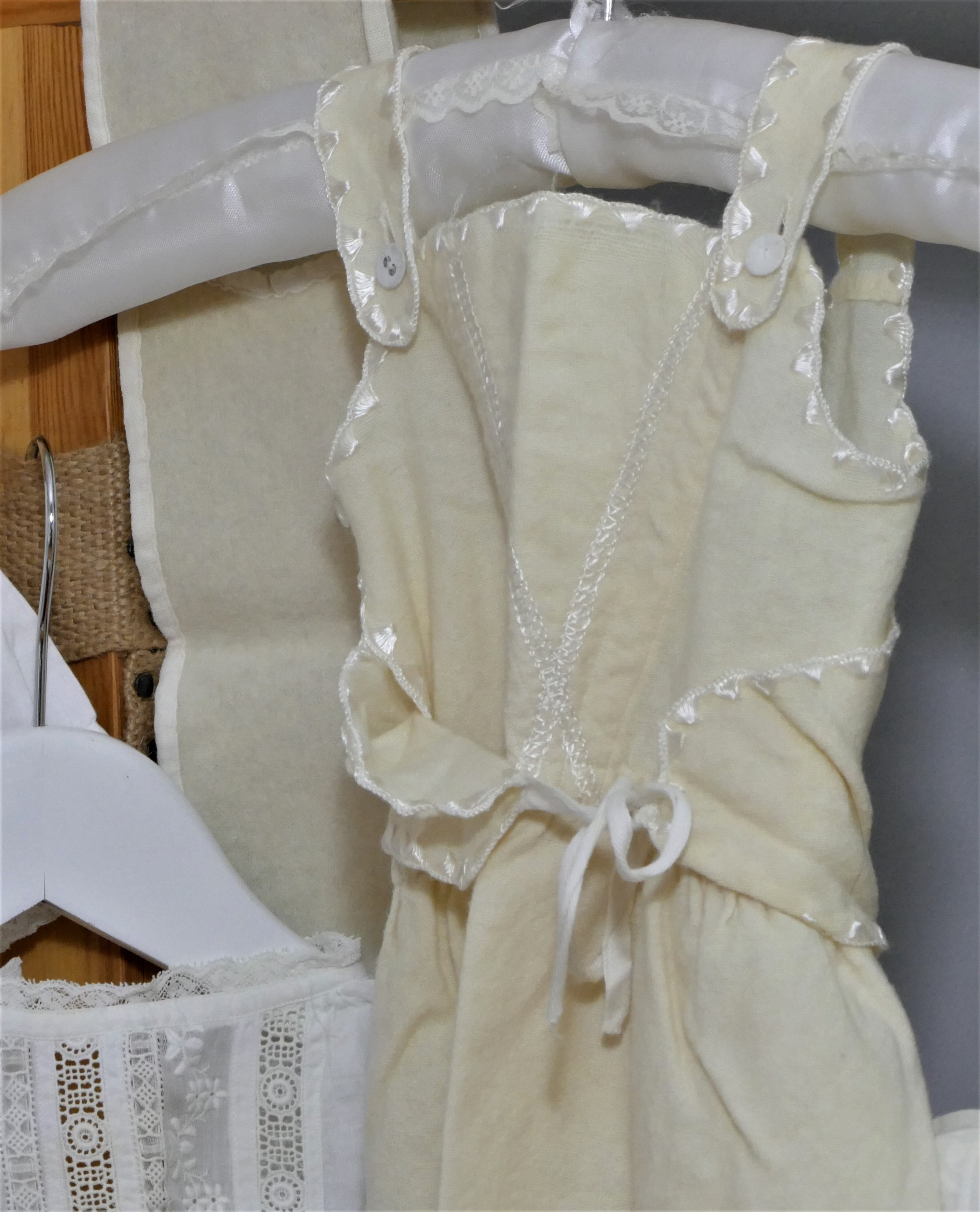 White cotton embroidered christening gowns and cream embroidered layettes. Average 64cm length (9) - Image 6 of 7