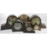 A collection of early 20th Century mantel clocks, to include oak cased Westminster chime examples,