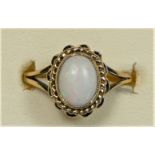 A 9ct gold and opal dress ring, N, 2.5gm