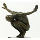After Milo, a bronze study of a male athlete 'Power Of Silence', arms outstretched upon a marble