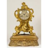 Leroy et Fils, Paris, a French 19th Century 8 day gilt brass mantel clock, the silvered dial signed,