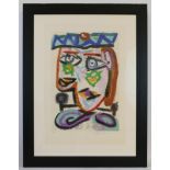 After Pablo Picasso, 'Femme au Beret' (1979-82), lithograph in colours on Arches paper, signed
