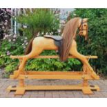 An exceptional handmade ash childs rocking horse, made in Britain by White Horses of Welwyn