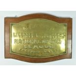 A brass Licensed Victuallers National Defence League, England & wales, Yorkshire District brass wall