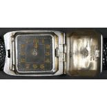 Texa, an Art Deco sterling silver manual wind gentleman's hunter cased wristwatch, Glasgow import