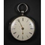 A George III Irish silver verge pocket watch by L'Estrange, Dublin, Dublin assay 1806, white