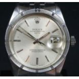 Rolex Oyster Perpetual date, a stainless steel gentleman's wristwatch, model 1501/0, c.1965, case