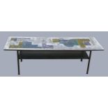 John Piper for Terence Conran - A 'London Skyline' two-tier coffee table of rectangular form, the